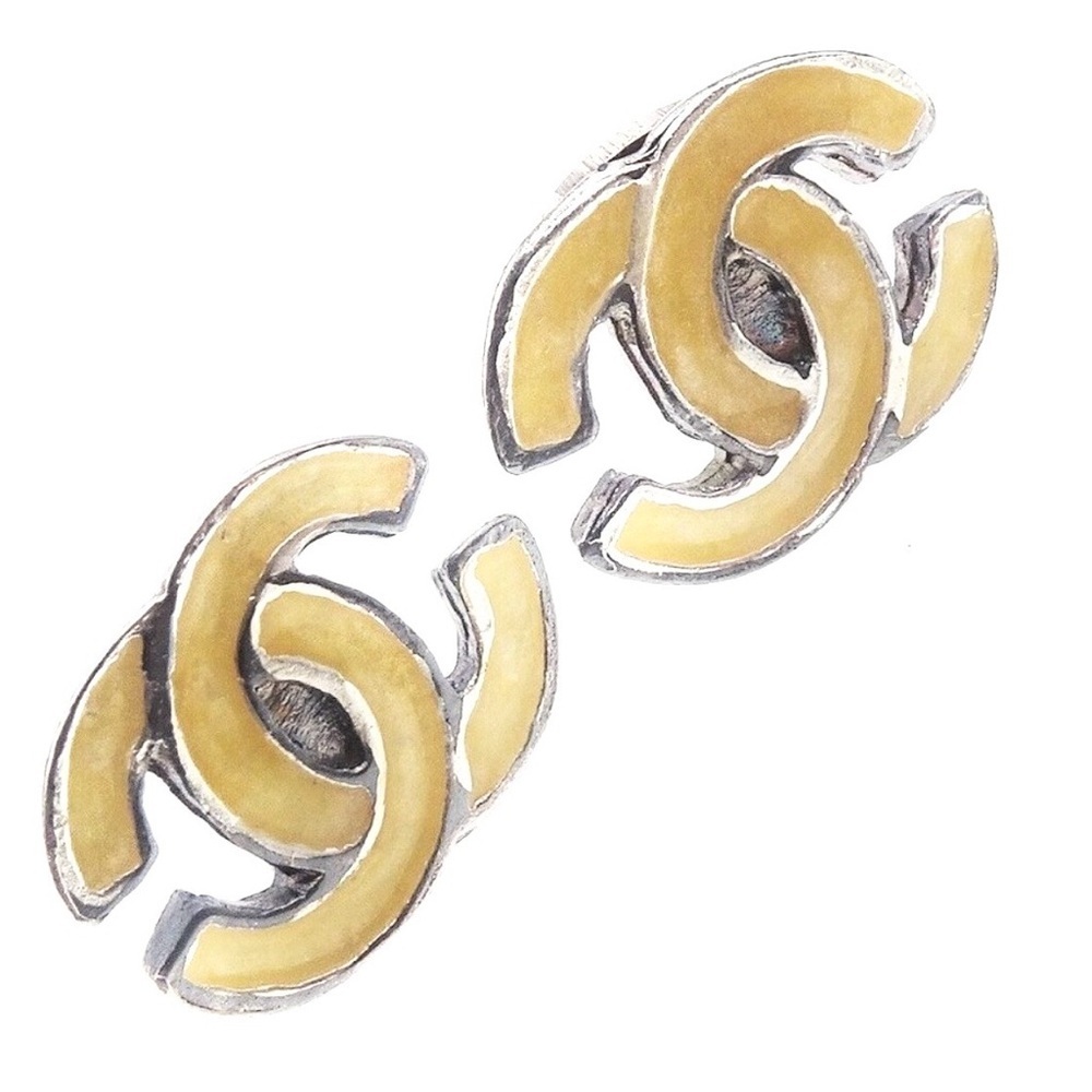 CHANEL Coco Mark Stud Earrings-Silver - Picture 3 of 7